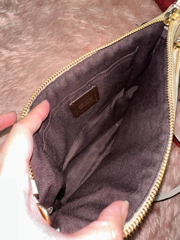 ORIG Preloved COACH POP Crossbody East/West Crossbody Light Khaki Bag with Pouch