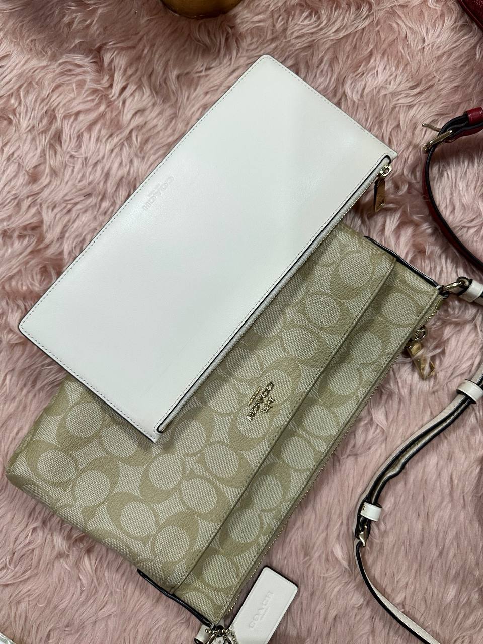 ORIG Preloved COACH POP Crossbody East/West Crossbody Light Khaki Bag with Pouch