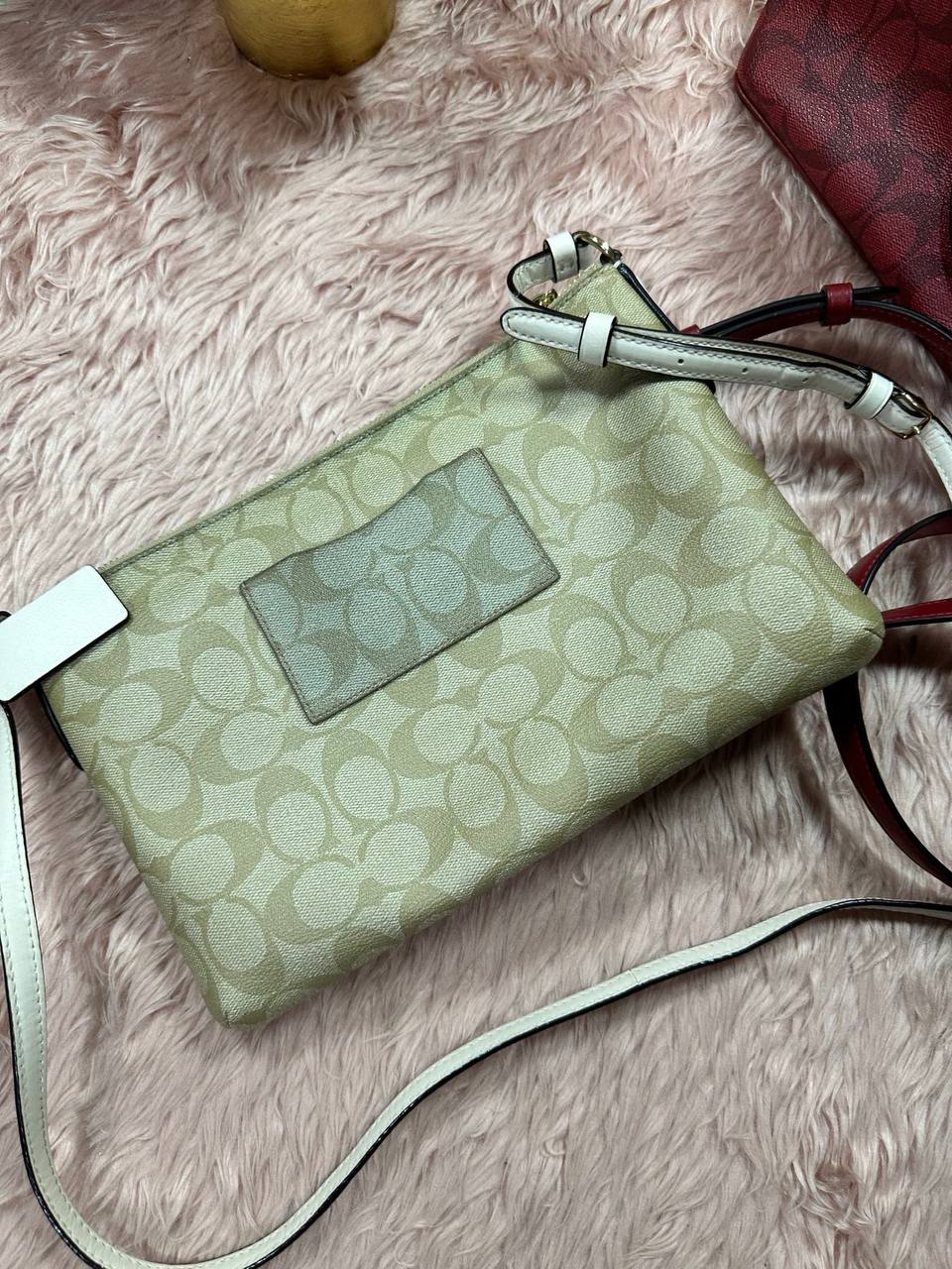 ORIG Preloved COACH POP Crossbody East/West Crossbody Light Khaki Bag with Pouch