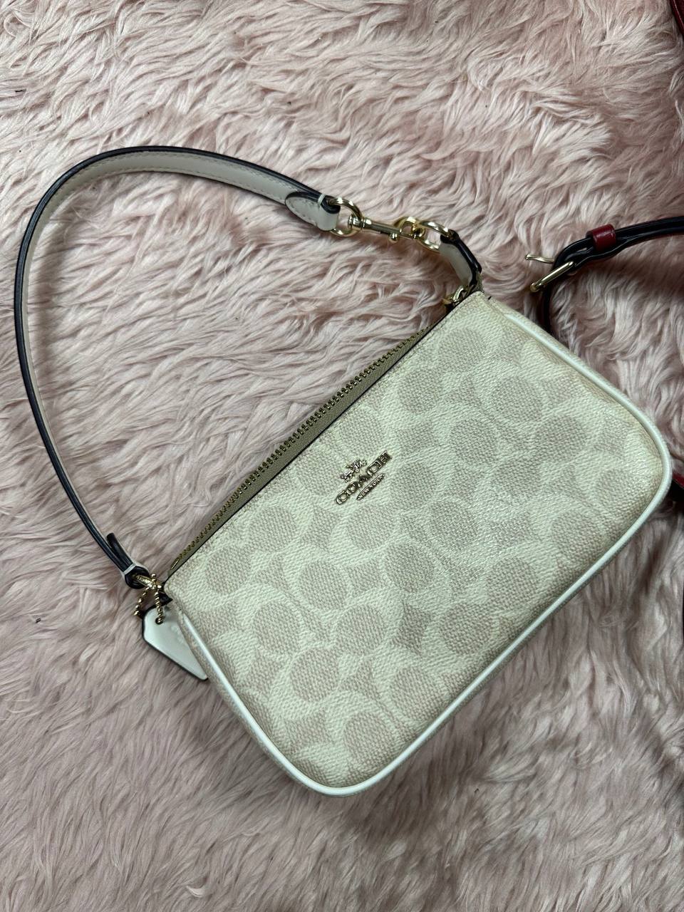 ORIG Preloved COACH Nolita Wristlet 24 Small Beige Shoulder Bag