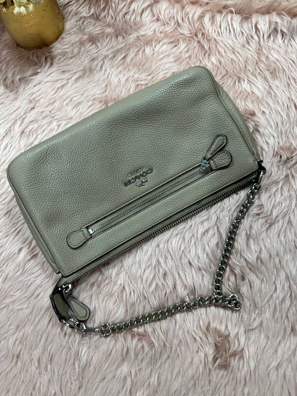 ORIG Preloved COACH Nolita Wristlet 24 Small Beige Shoulder Bag