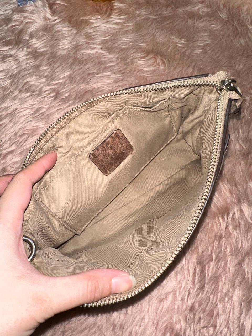 ORIG Preloved COACH Nolita Wristlet 24 Small Beige Shoulder Bag