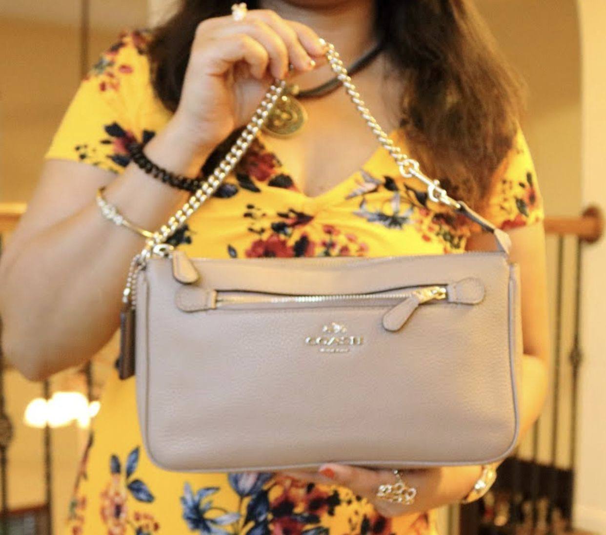 ORIG Preloved COACH Nolita Wristlet 24 Small Beige Shoulder Bag