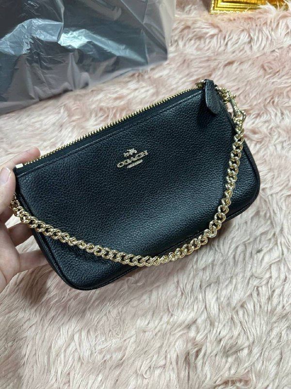ORIG Preloved COACH RARE Nolita 19 Shoulder Small Black Chain Bag