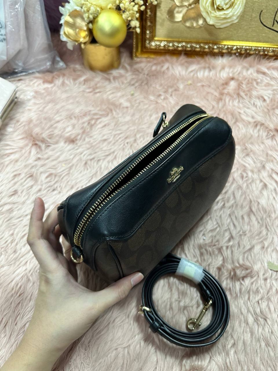 ORIG Preloved COACH RARE Mini Bennett Crossbody Small Brown Bag