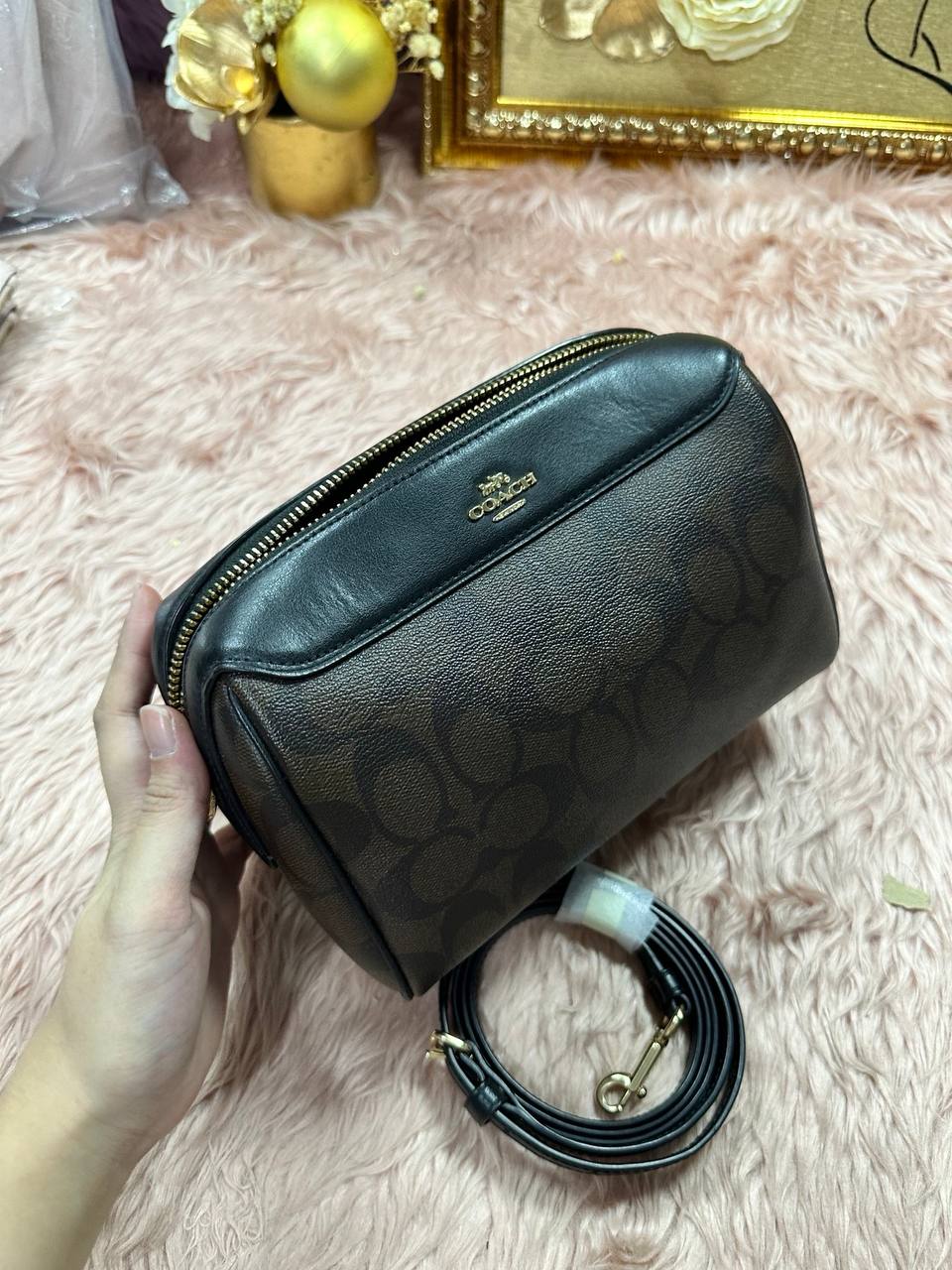ORIG Preloved COACH RARE Mini Bennett Crossbody Small Brown Bag