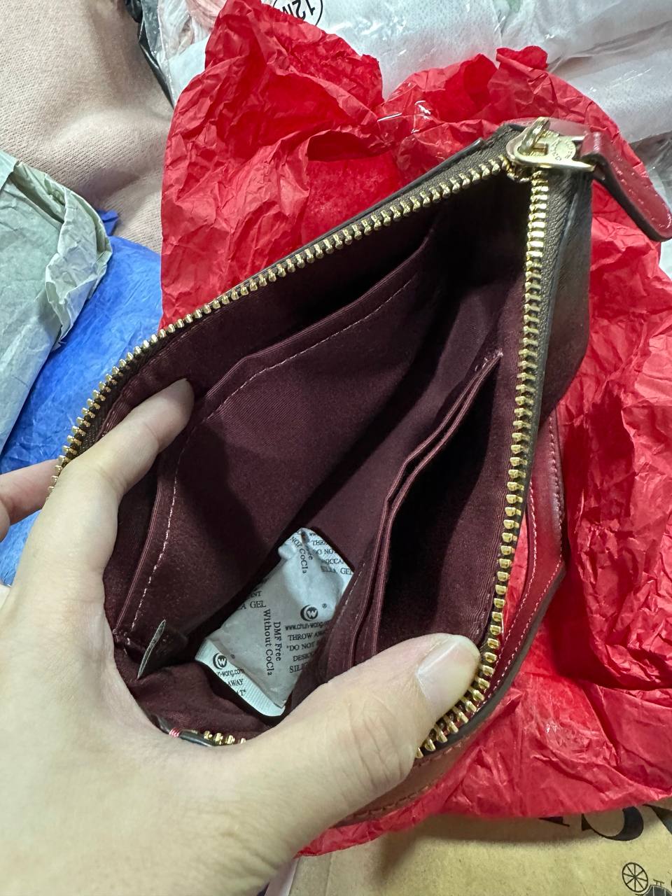 ORIG & IMPORTED COACH Nolita 19 Wristlet Small Brown/Red Bag