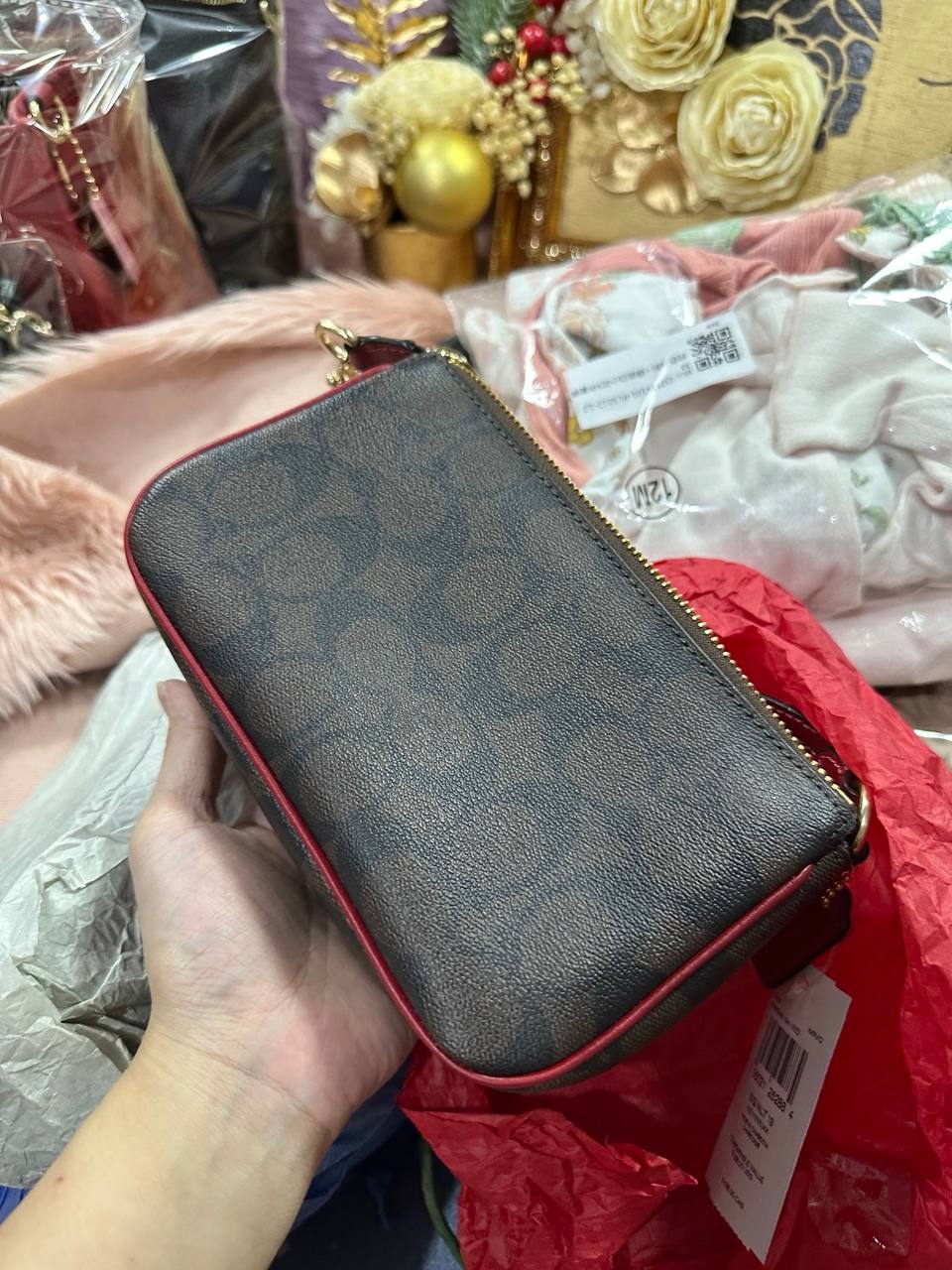 ORIG & IMPORTED COACH Nolita 19 Wristlet Small Brown/Red Bag