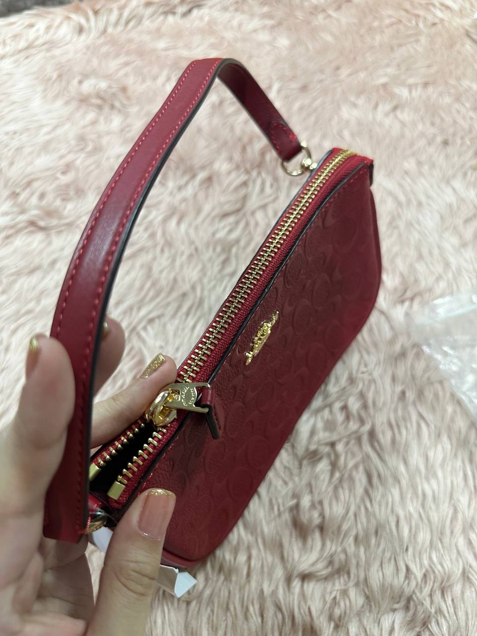 ORIG & IMPORTED COACH Nolita 19 Wristlet Small Red Signature Leather Bag