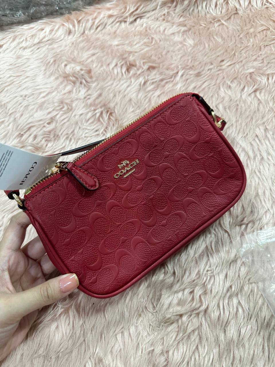 ORIG & IMPORTED COACH Nolita 19 Wristlet Small Red Signature Leather Bag