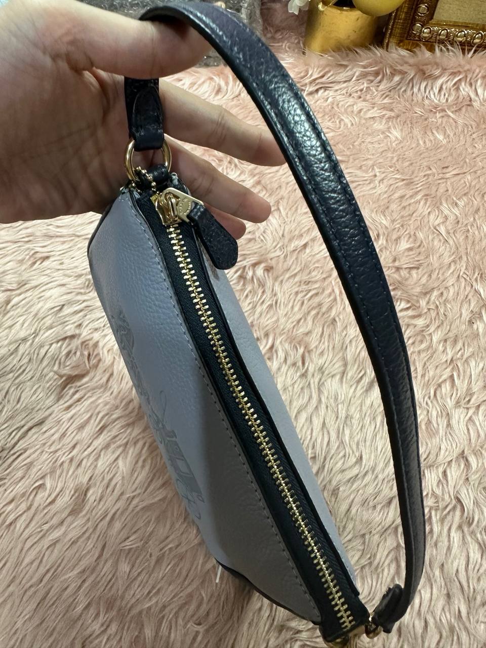 ORIG Preloved COACH Nolita 19 In Colorblock With Horse And Carriage Blue Small Bag