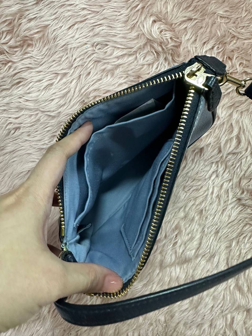 ORIG Preloved COACH Nolita 19 In Colorblock With Horse And Carriage Blue Small Bag