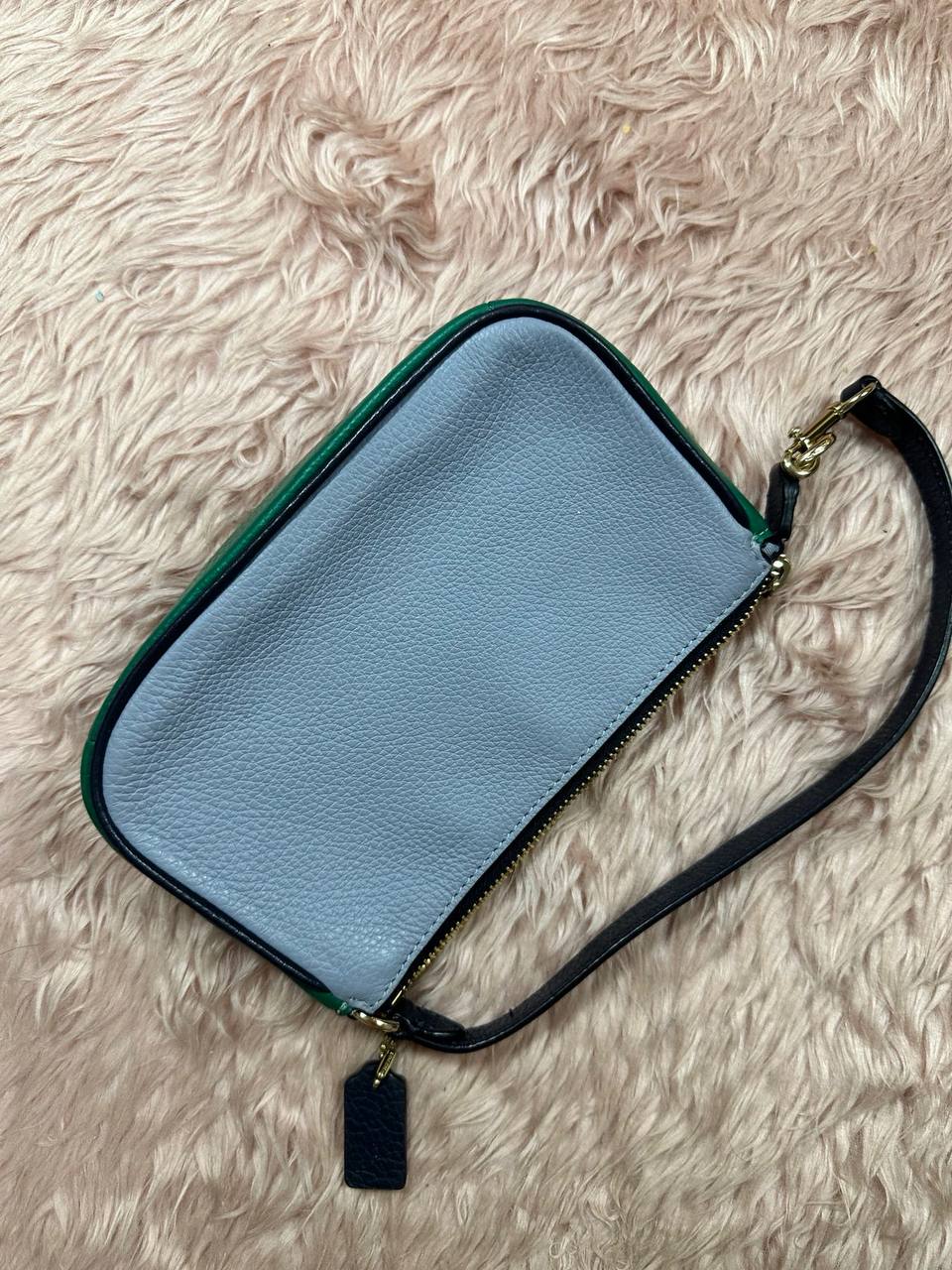 ORIG Preloved COACH Nolita 19 In Colorblock With Horse And Carriage Blue Small Bag
