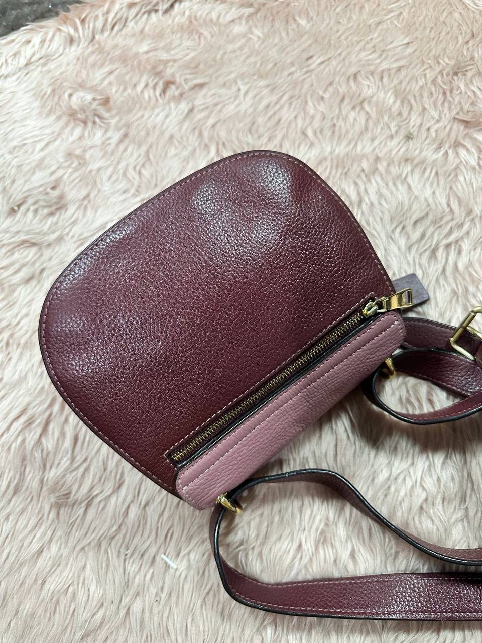 ORIG Preloved COACH Remi Saddle In Colorblock Pink Small Bag