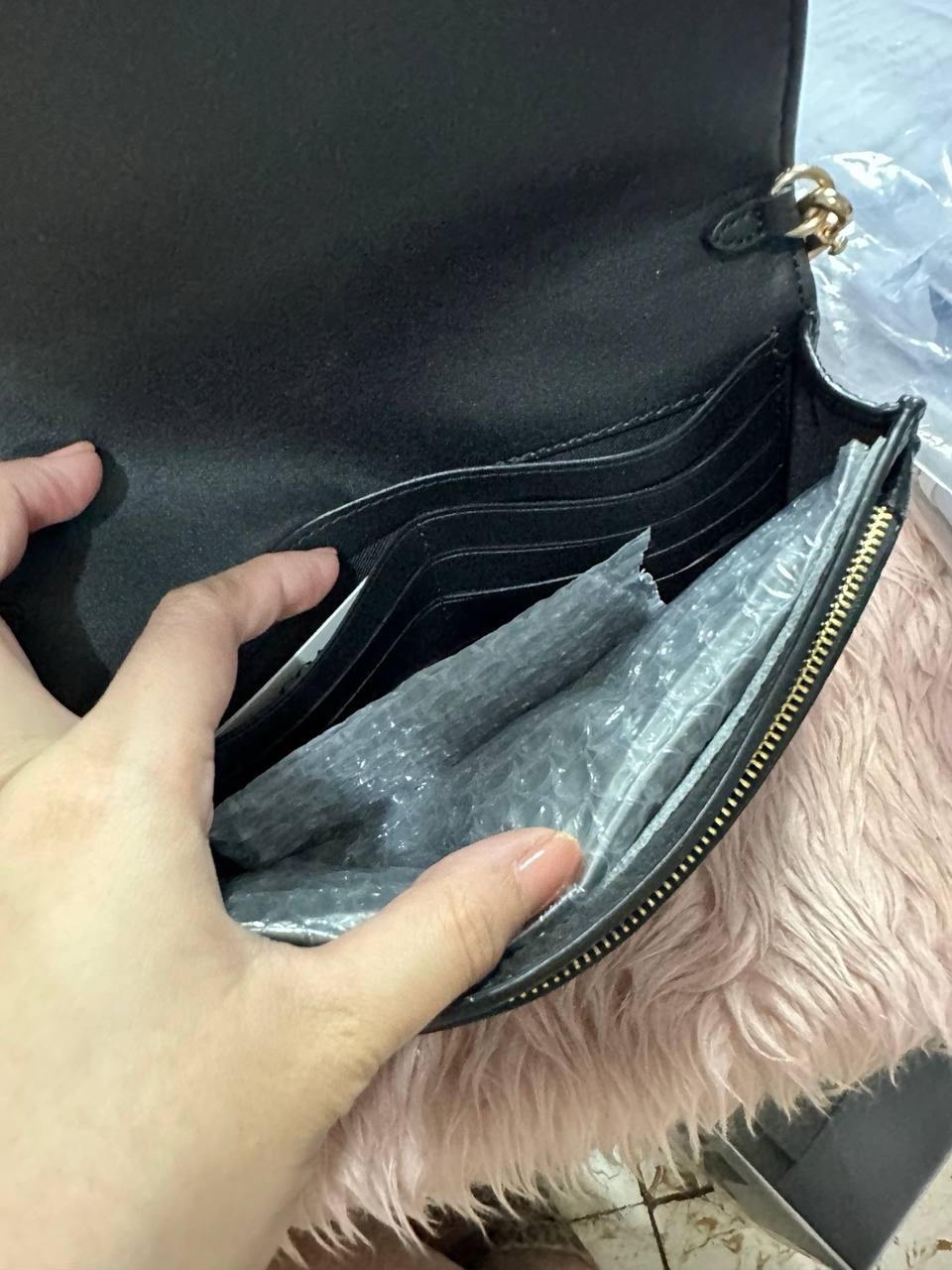 ORIG Preloved COACH Anna Foldover Clutch Crossbody Black Bag
