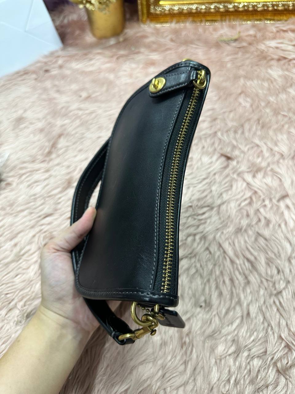 ORIG Preloved COACH Retail Swinger 20 Small Shoulder Black Bag