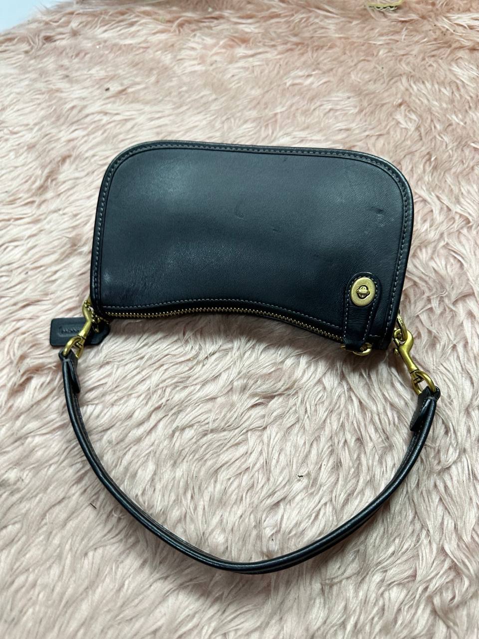 ORIG Preloved COACH Retail Swinger 20 Small Shoulder Black Bag