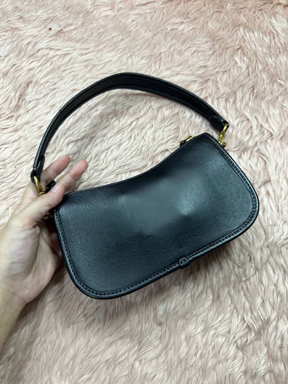 ORIG Preloved COACH Retail Swinger 20 Small Shoulder Black Bag