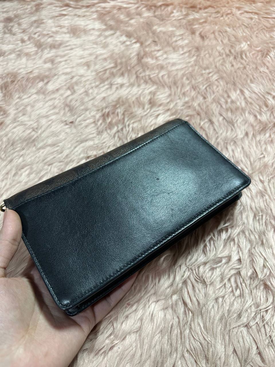 ORIG Preloved COACH Anna Foldover Crossbody Clutch Small Bag Signature Brown Black