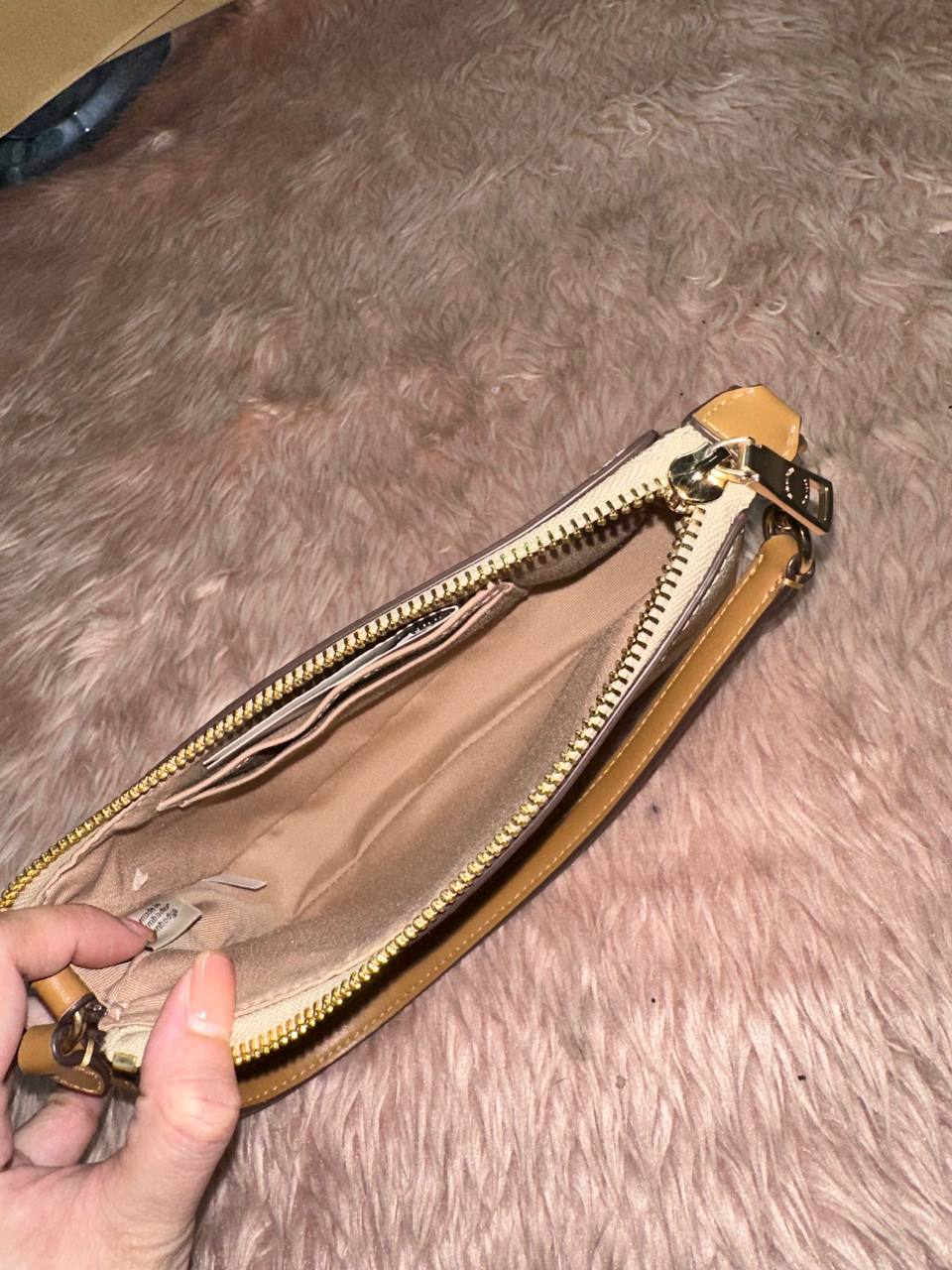 ORIG Preloved COACH Nolita 19 In Signature Canvas Small Khaki Saddle Bag