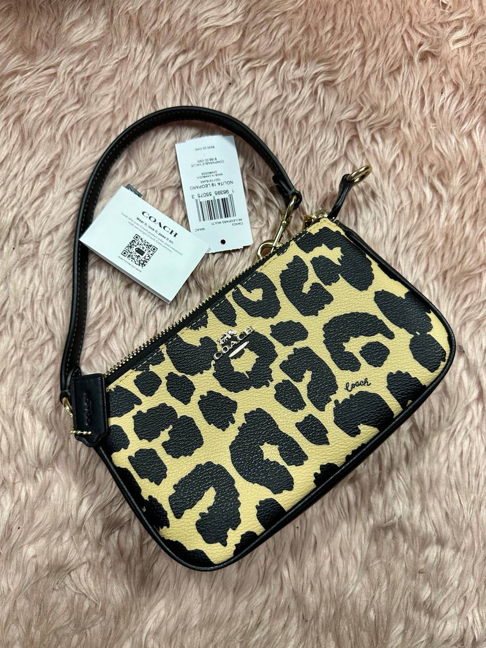 ORIG Preloved COACH Nolita 19 In Signature Canvas Small Leopard Print Brown Bag