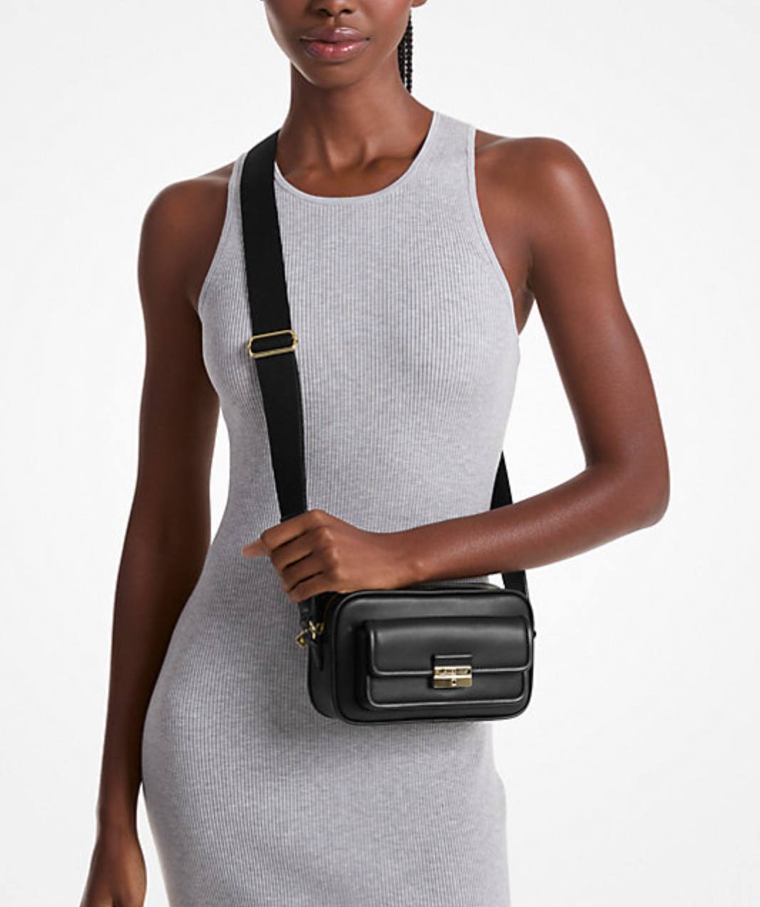 ORIG & IMPORTED Michael Kors MK Bradshaw Extra-Small XS Camera Crossbody Bag Black Brown