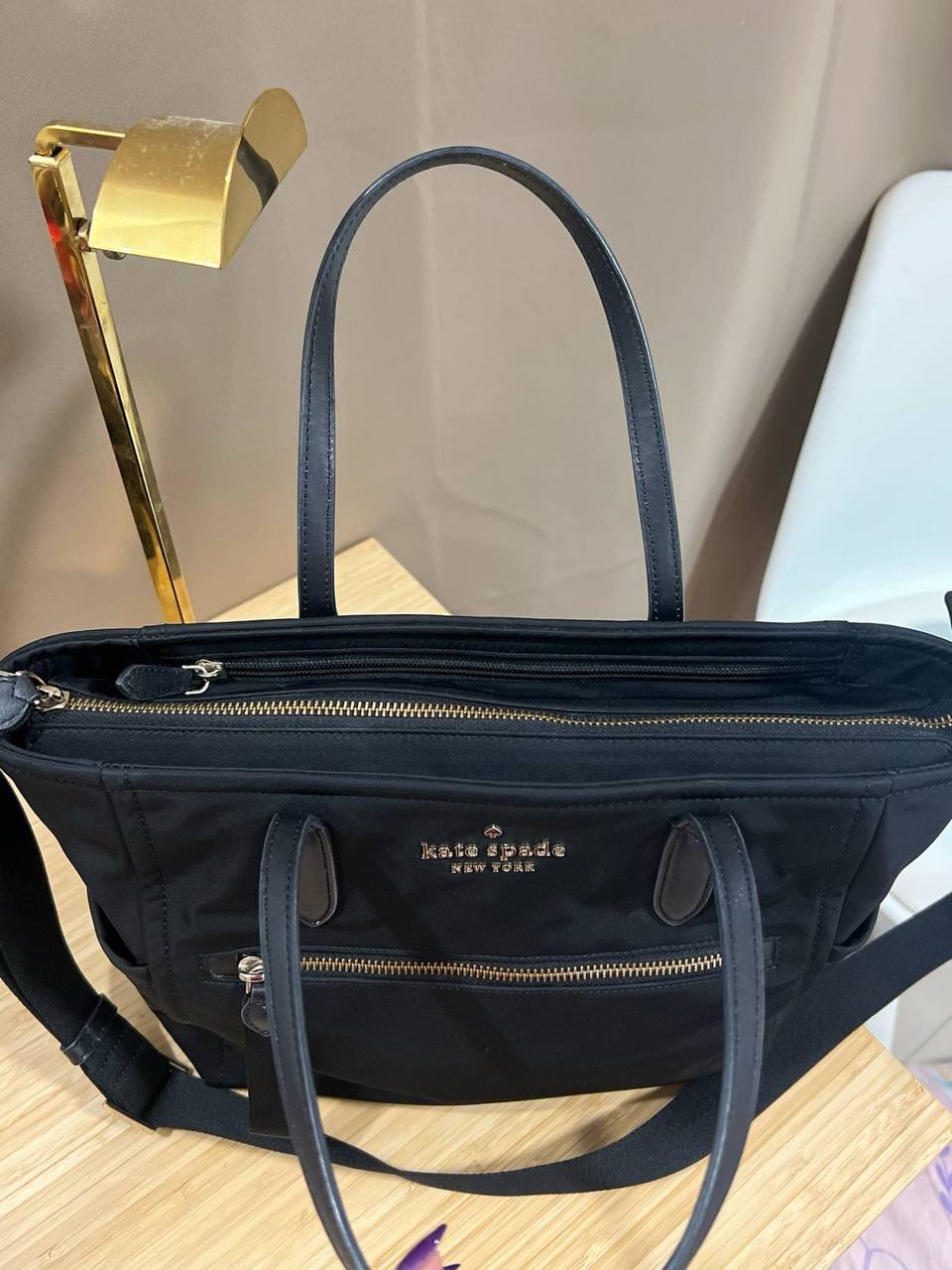 ORIG Preloved Kate Spade KS Chelsea Medium Satchel Nylon Black Bag