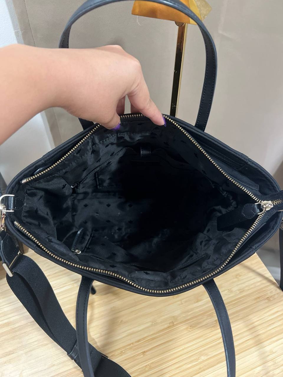 ORIG Preloved Kate Spade KS Chelsea Medium Satchel Nylon Black Bag