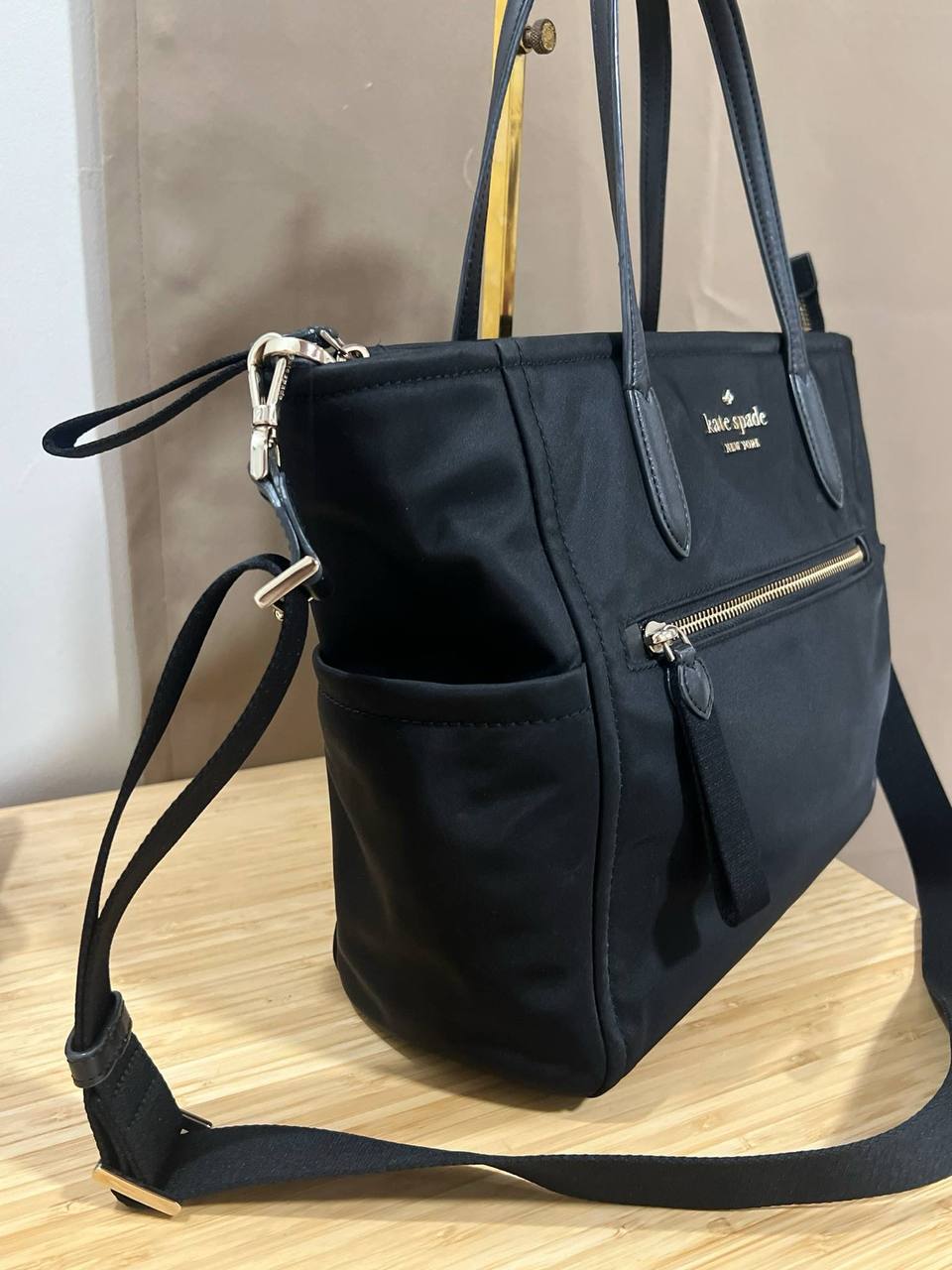ORIG Preloved Kate Spade KS Chelsea Medium Satchel Nylon Black Bag