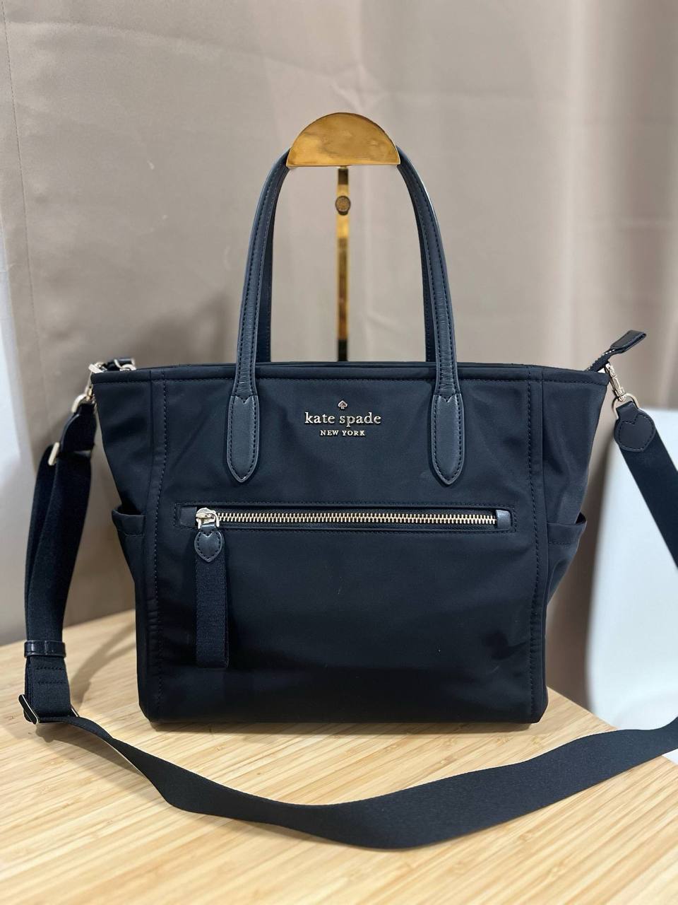 ORIG Preloved Kate Spade KS Chelsea Medium Satchel Nylon Black Bag