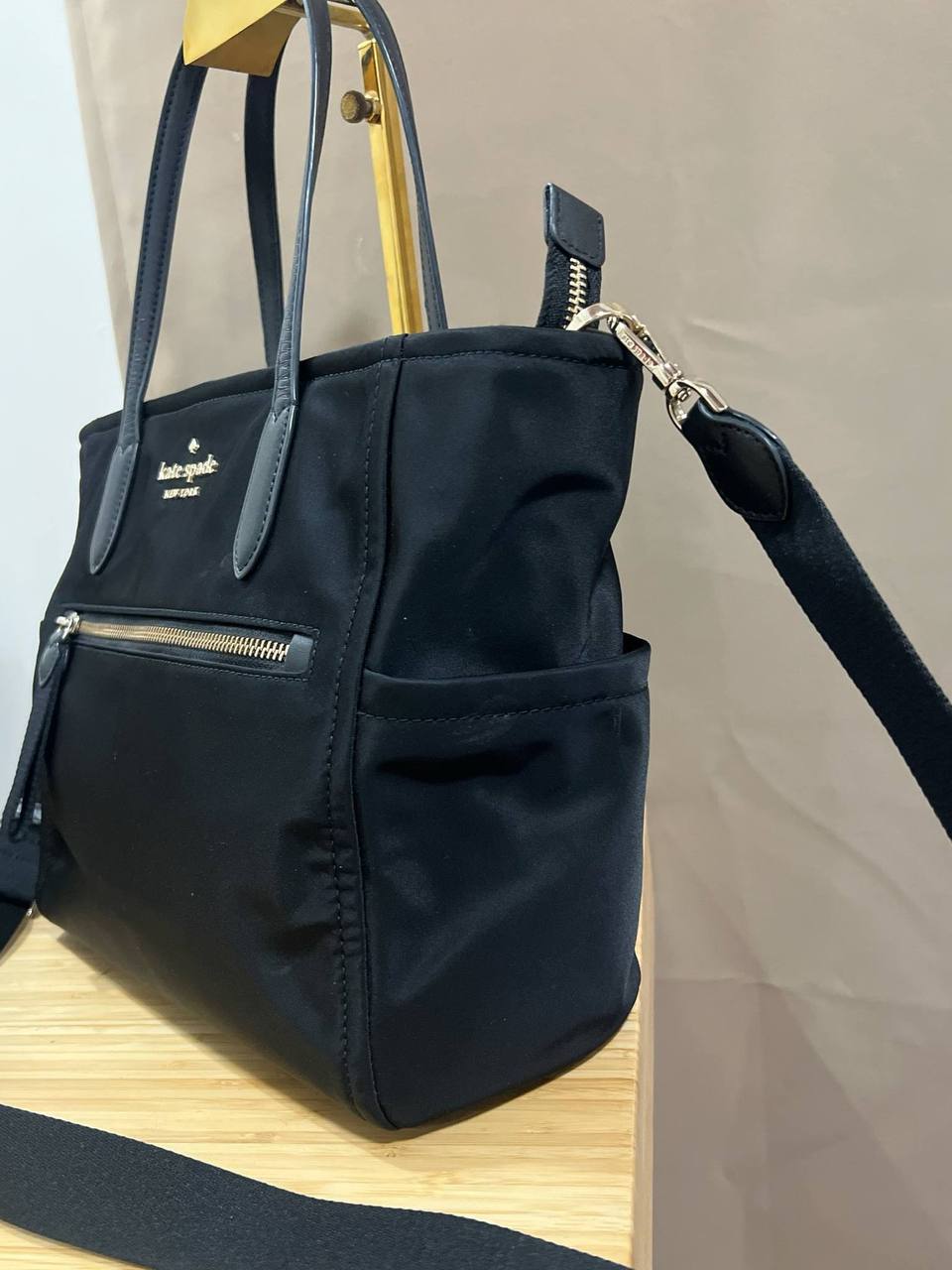 ORIG Preloved Kate Spade KS Chelsea Medium Satchel Nylon Black Bag