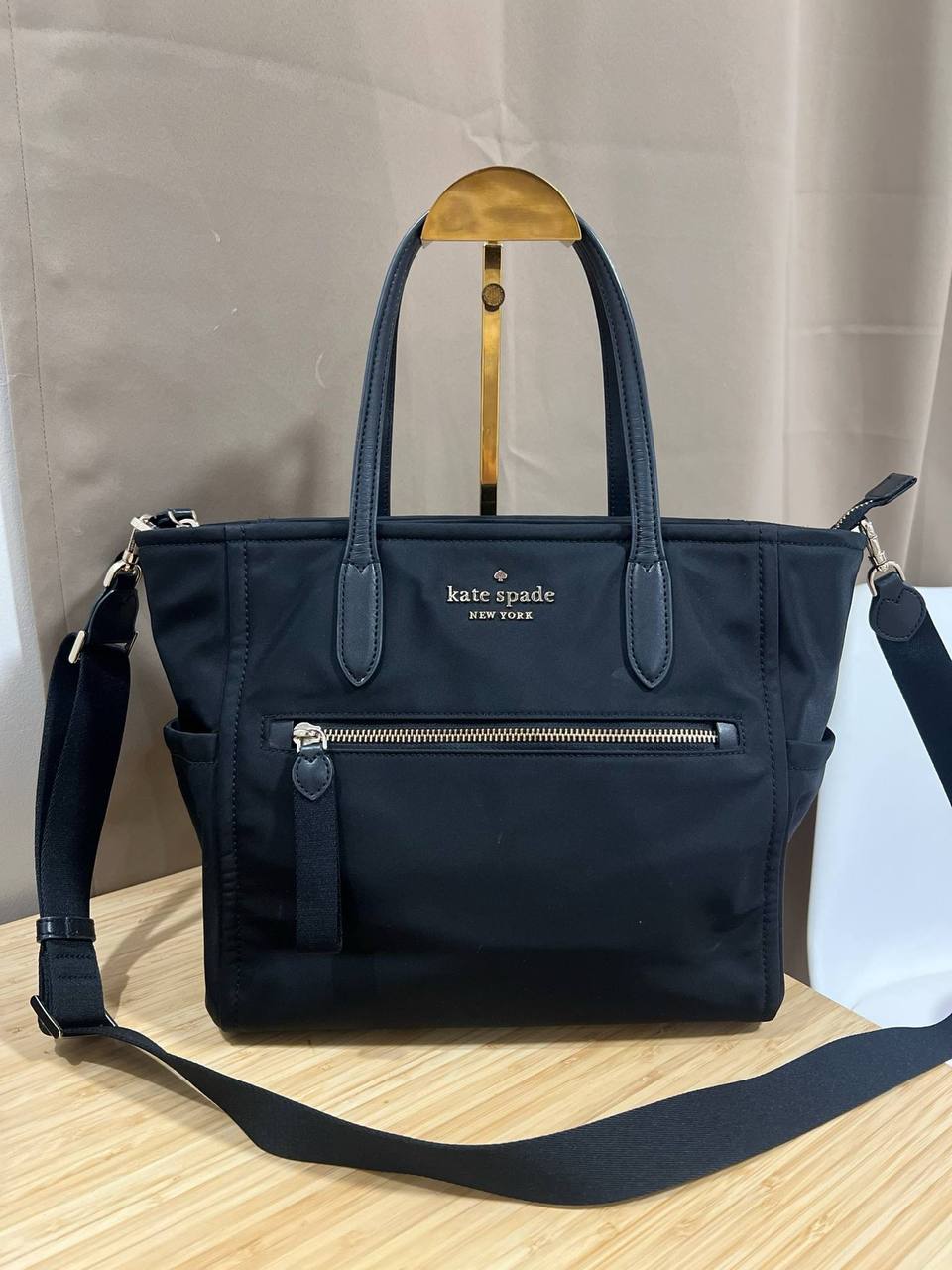 ORIG Preloved Kate Spade KS Chelsea Medium Satchel Nylon Black Bag
