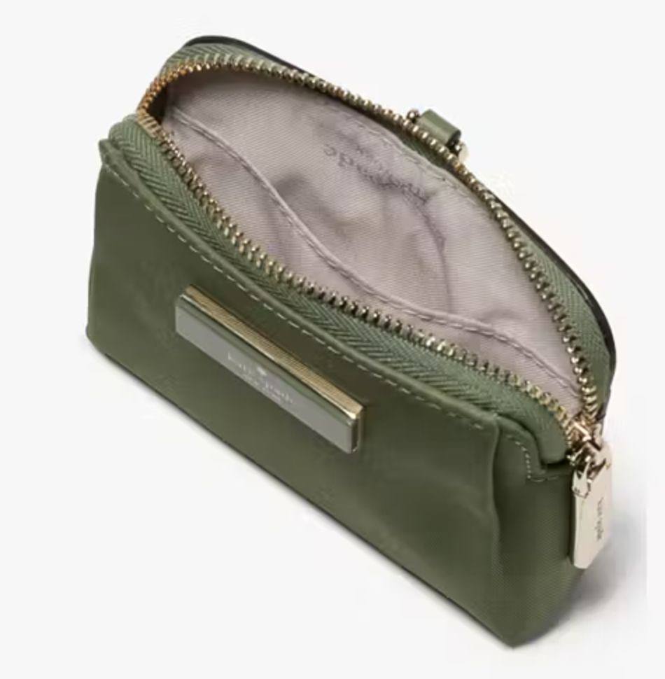 ORIG & IMPORTED KateSpade KS Carter Nylon Card Case Lanyard Green Small Wallet