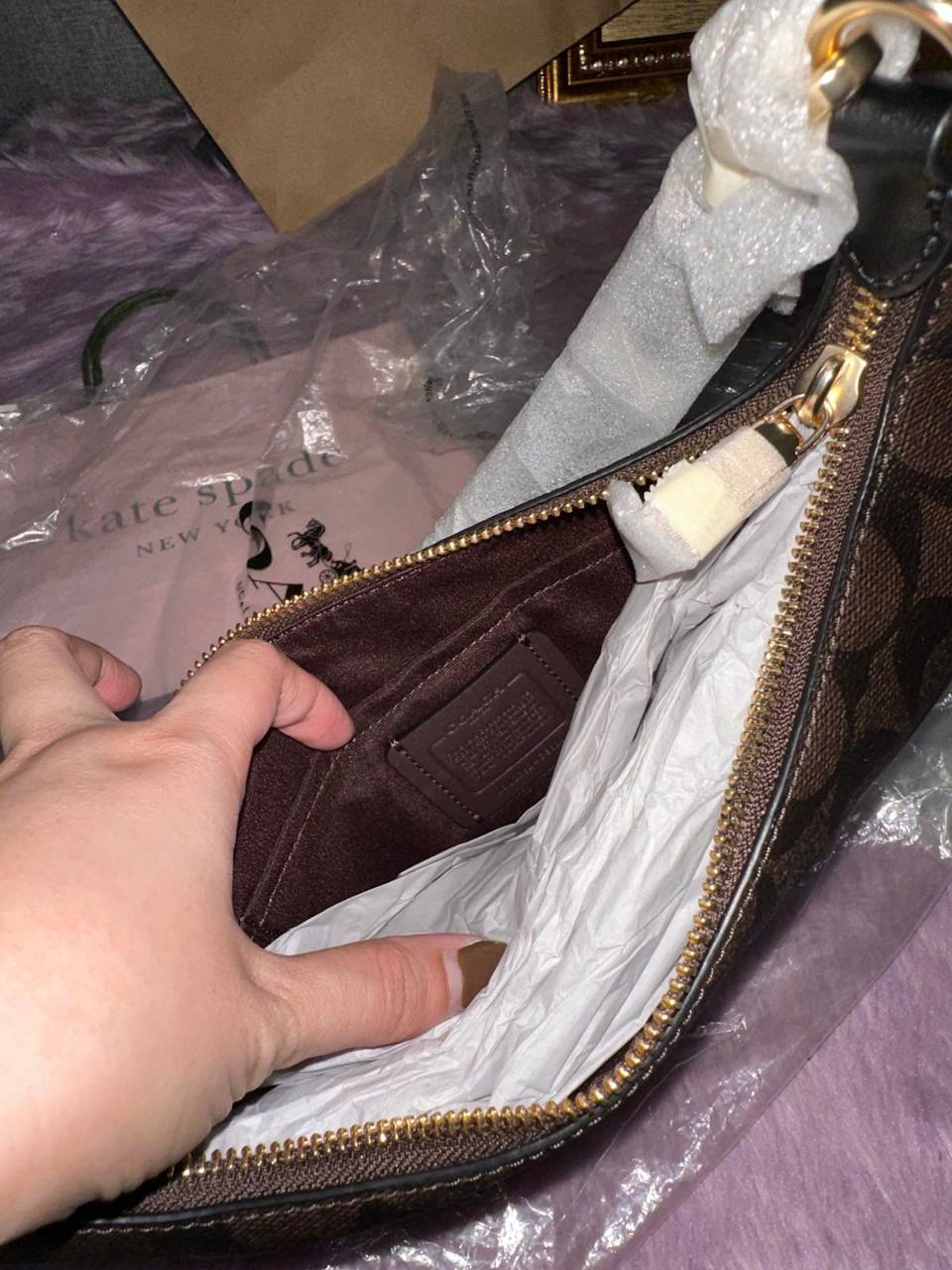 ORIG & IMPORTED Coach Payton Hobo Bag In Signature Canvas Brown Black