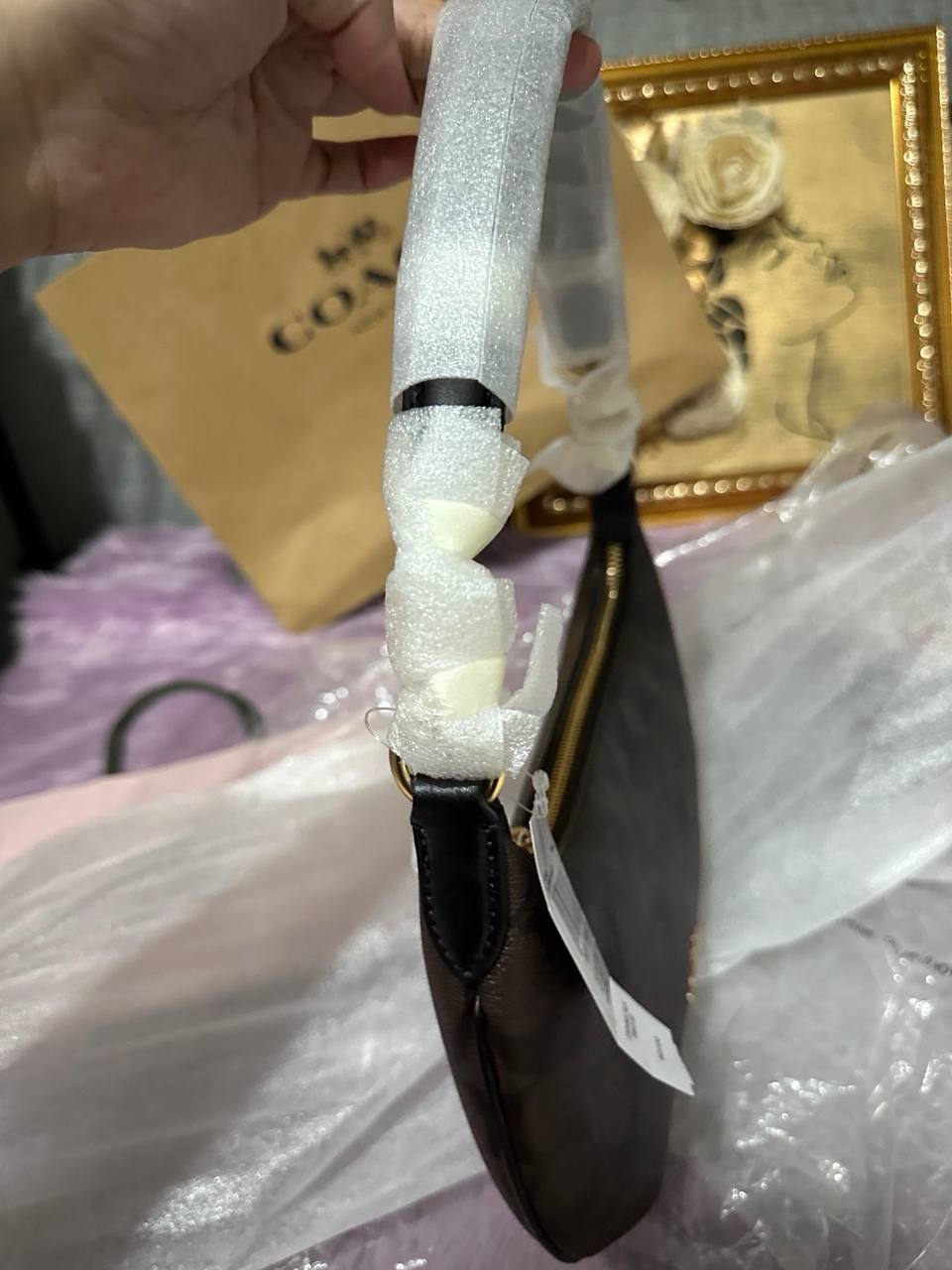 ORIG & IMPORTED Coach Payton Hobo Bag In Signature Canvas Brown Black