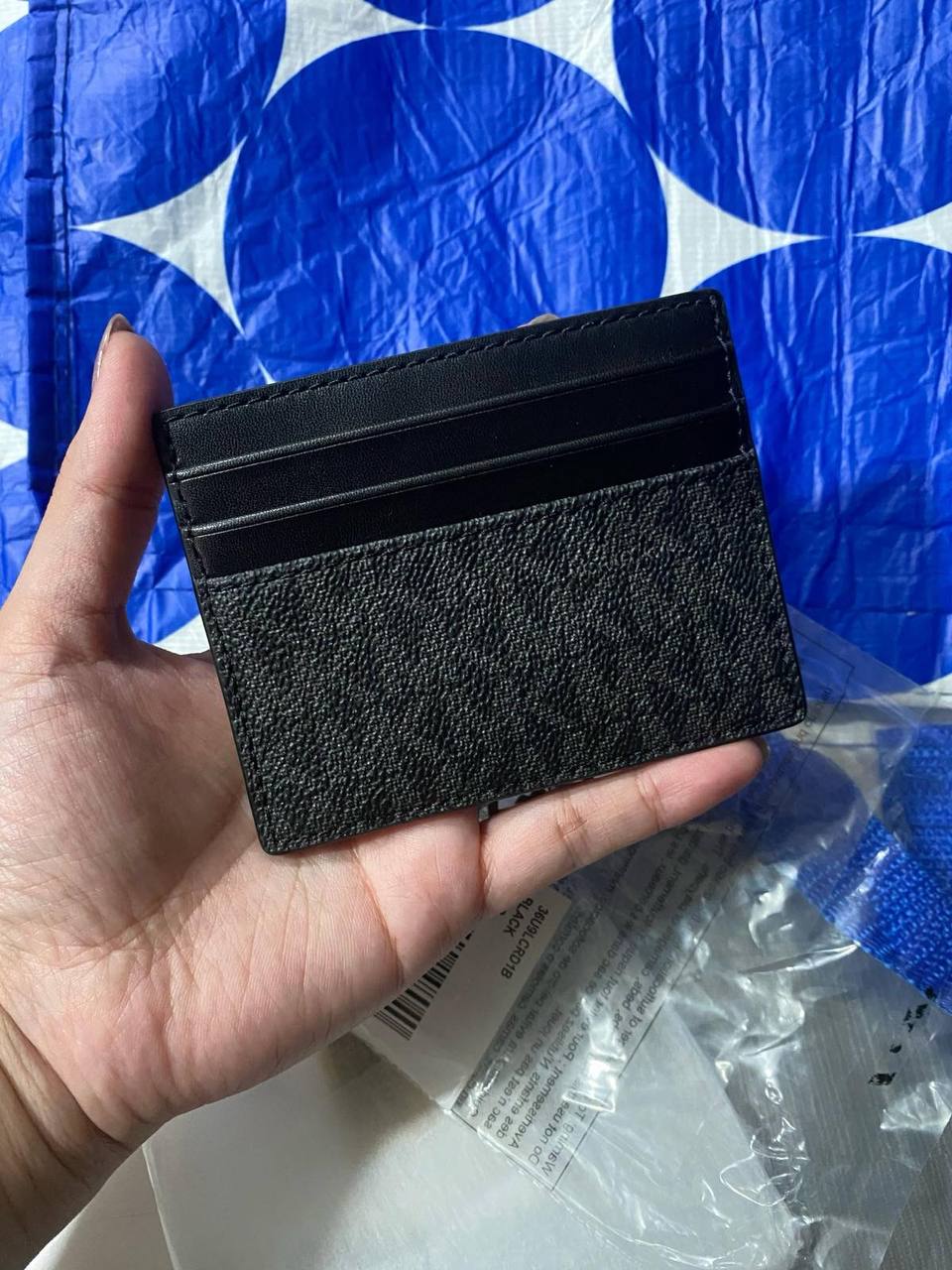 ORIG & IMPORTED Michael Kors MK Cooper Signature Logo Card Case Men Black Wallet