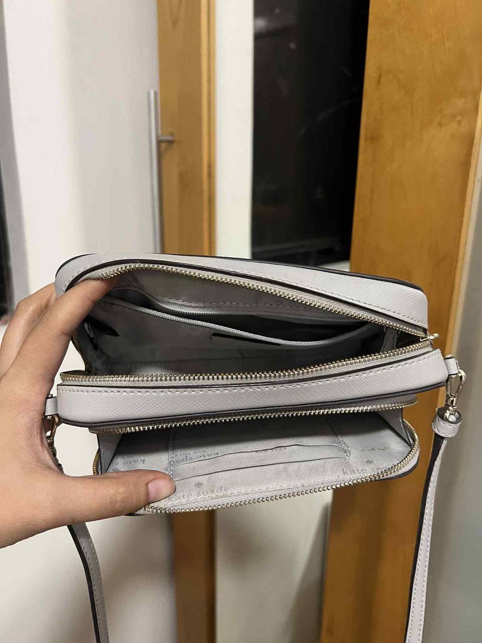 ORIG Preloved Kate Spade KS Staci Dual Zip Around Crossbody Small Lilac Bag