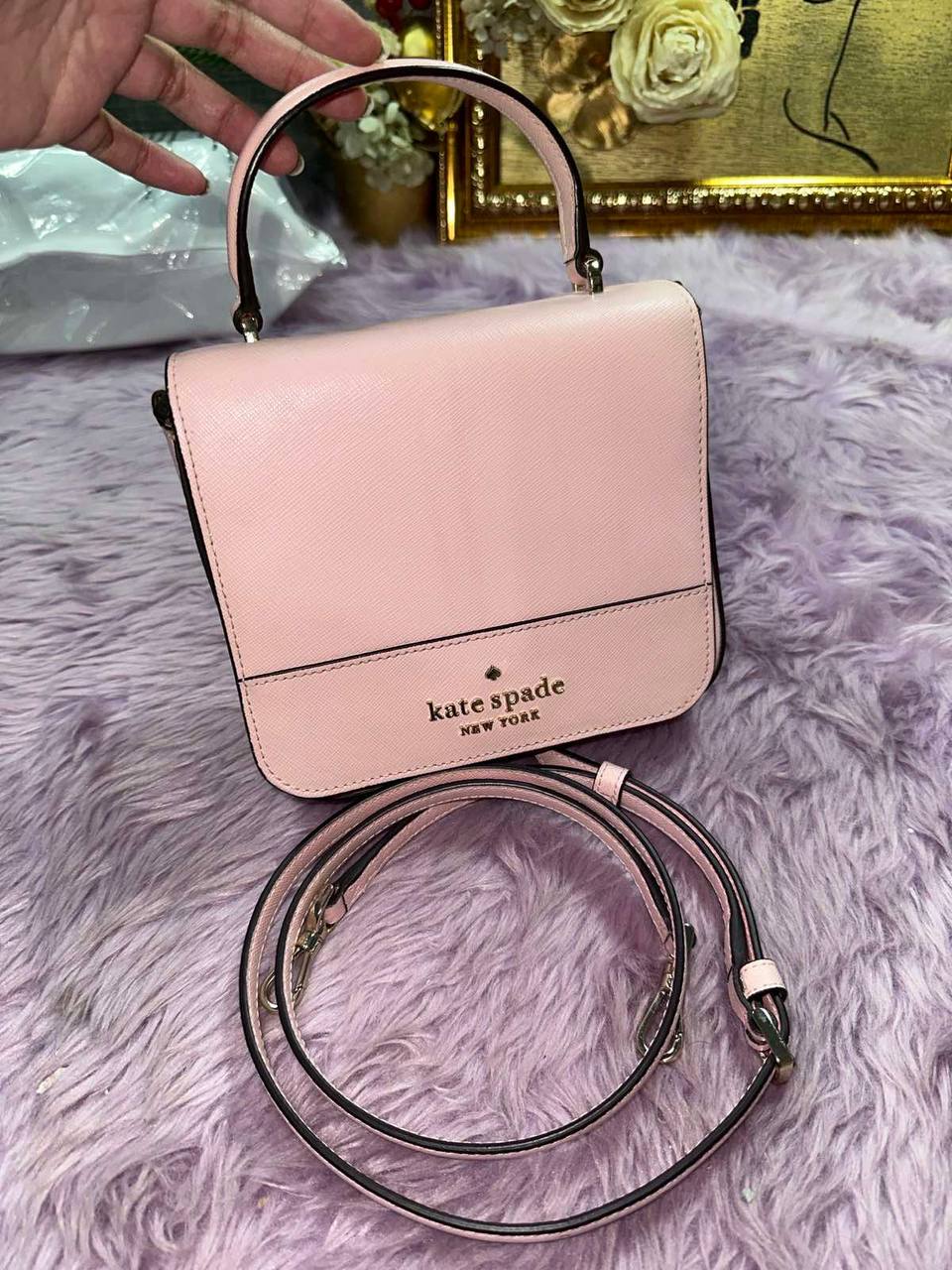 ORIG Preloved Kate Spade KS Staci Square Crossbody Pink Bag