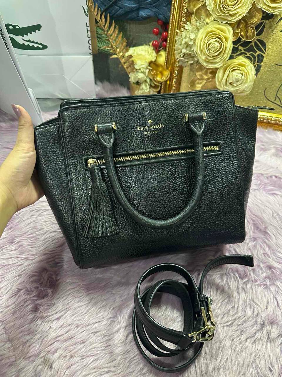 ORIG Preloved Kate Spade KS Chester Street Small Allyn Satchel Black Bag