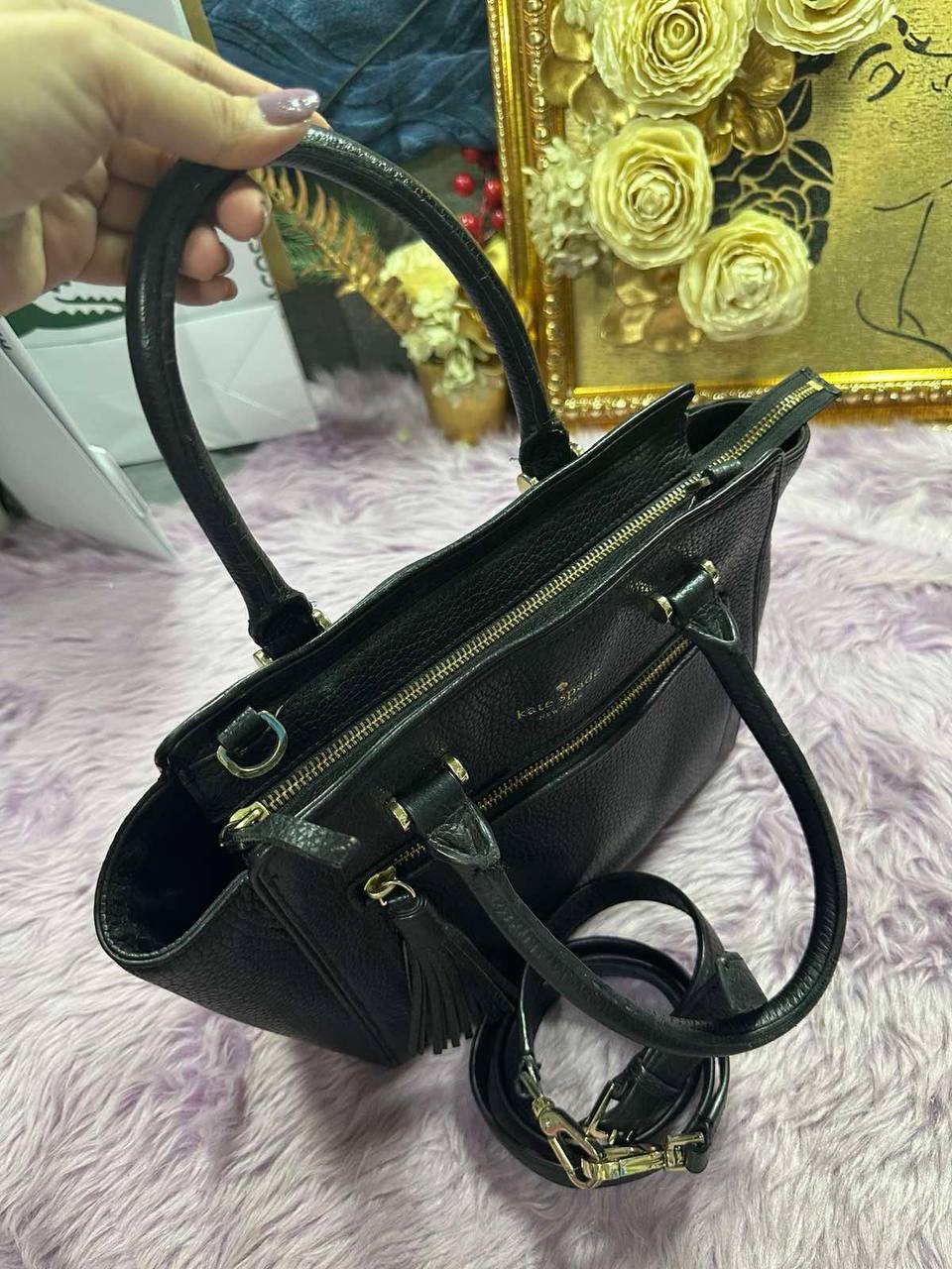 ORIG Preloved Kate Spade KS Chester Street Small Allyn Satchel Black Bag