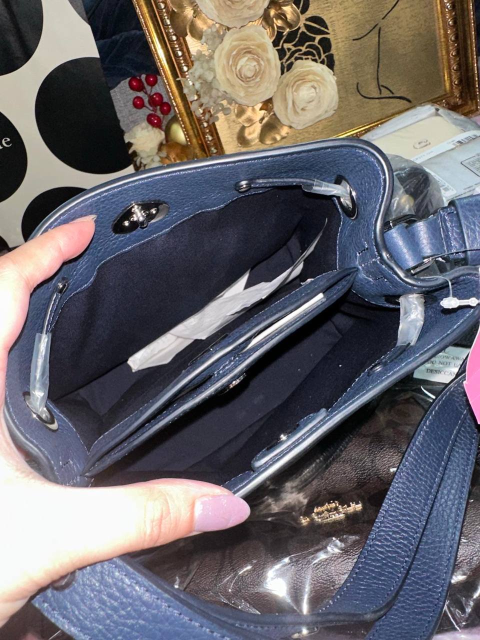 ORIG & IMPORTED Kate Spade KS Marti Small Bucket Bag Jacquard Blue