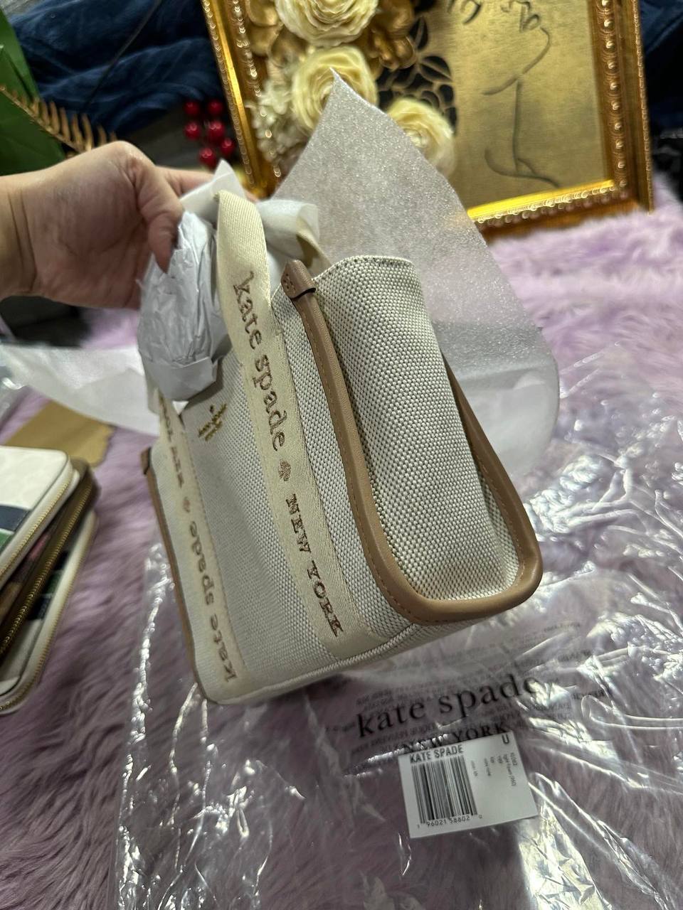 ORIG & IMPORTED Kate Spade KS Kip Canvas Mini Tote Beige Bag