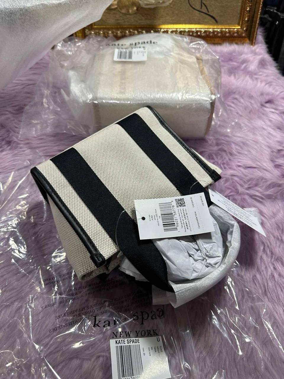 ORIG & IMPORTED Kate Spade KS Kip Canvas Mini Tote Beige Bag