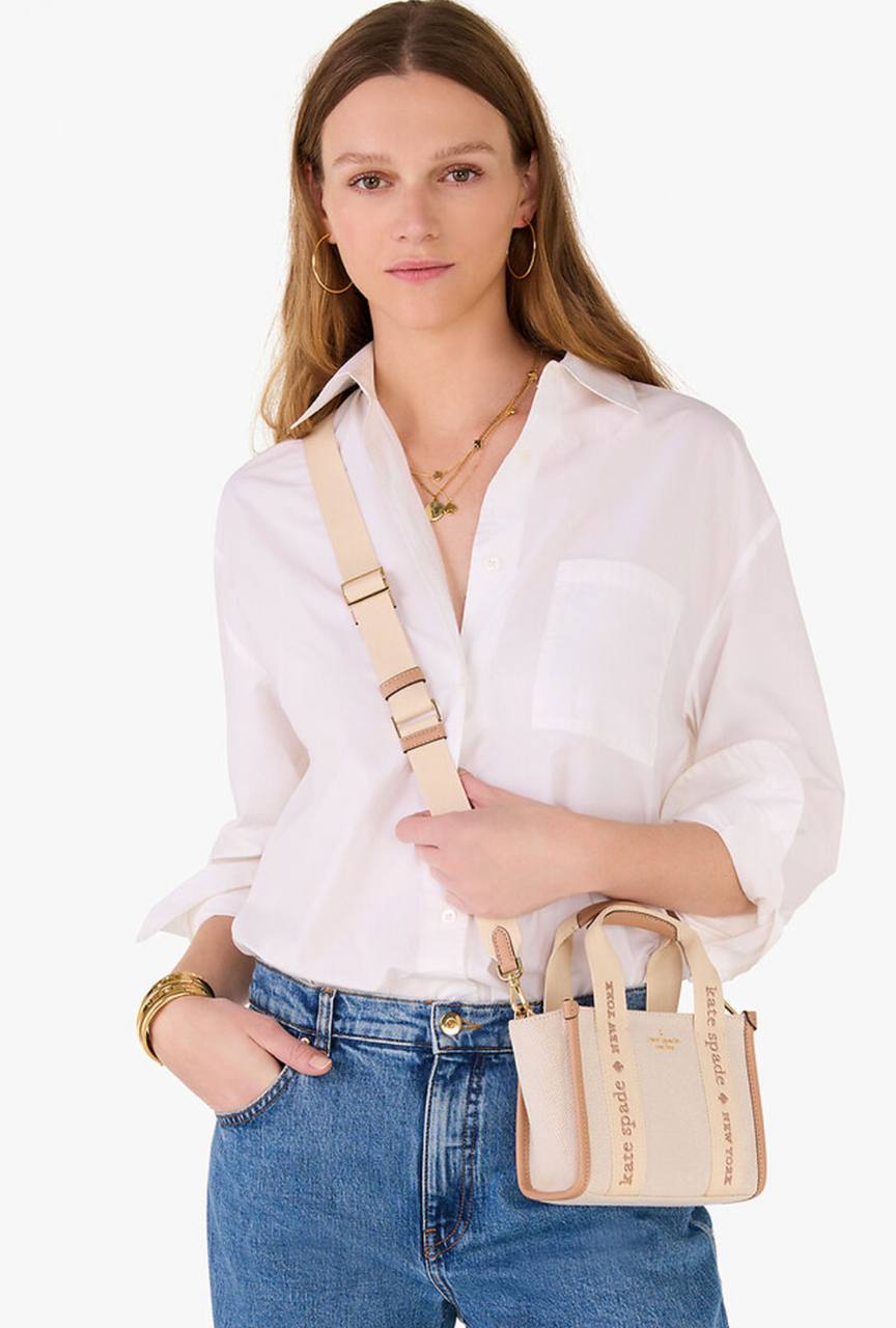 ORIG & IMPORTED Kate Spade KS Kip Canvas Mini Tote Beige Bag