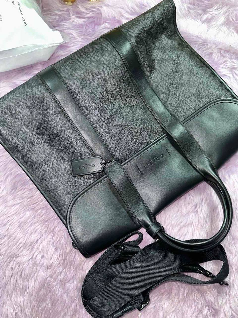 ORIG Preloved Retail Coach Gotham Portfolio Bag In Signature Canvas Men Laptop Black Bag