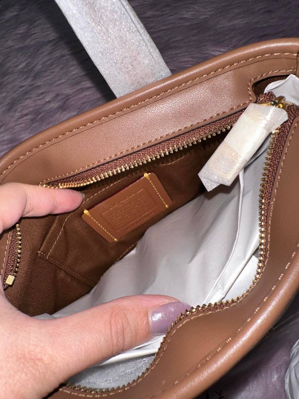 ORIG & IMPORTED Coach City Mini Tote Small Brown Bag With Shell Print