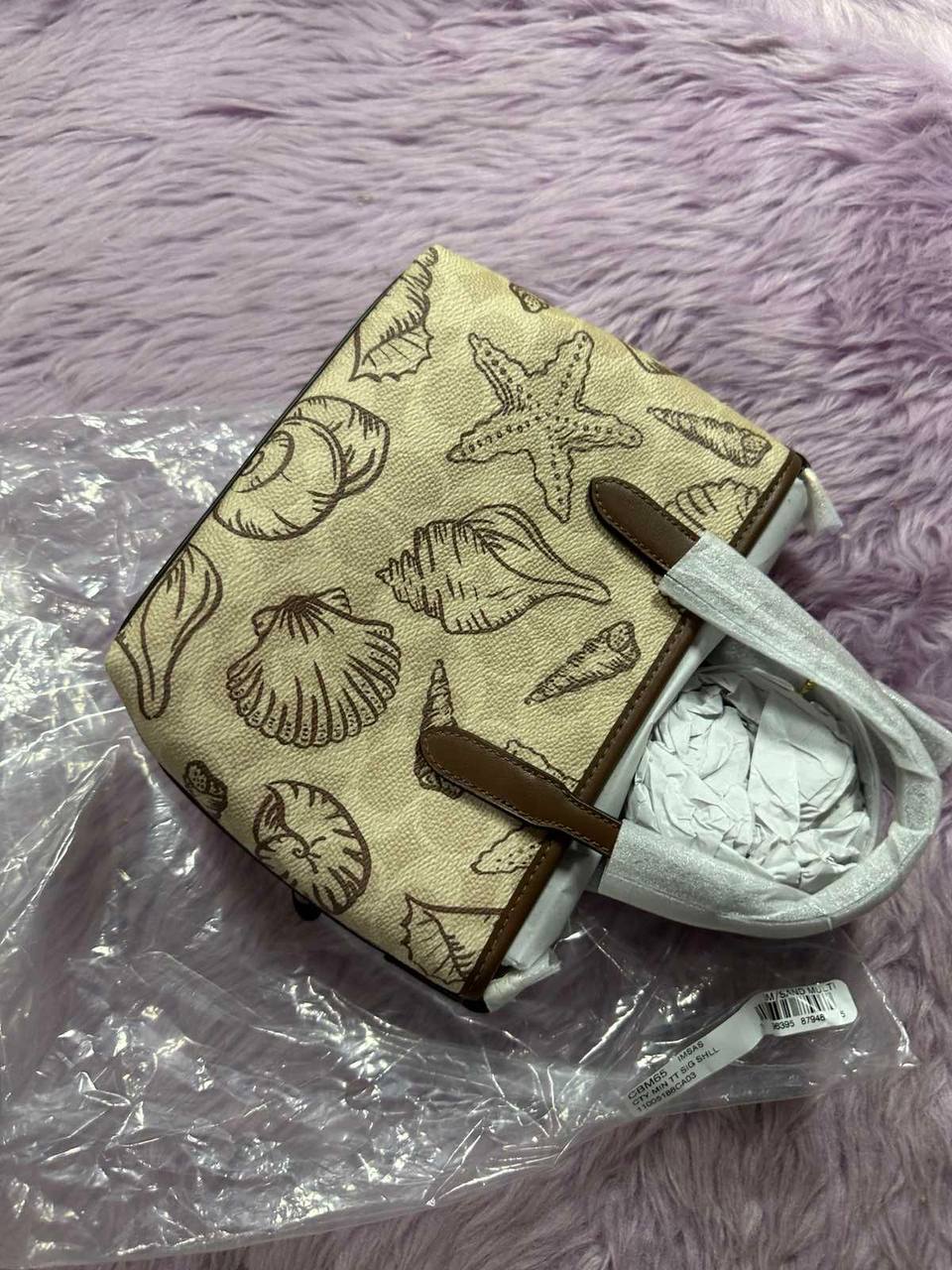 ORIG & IMPORTED Coach City Mini Tote Small Brown Bag With Shell Print