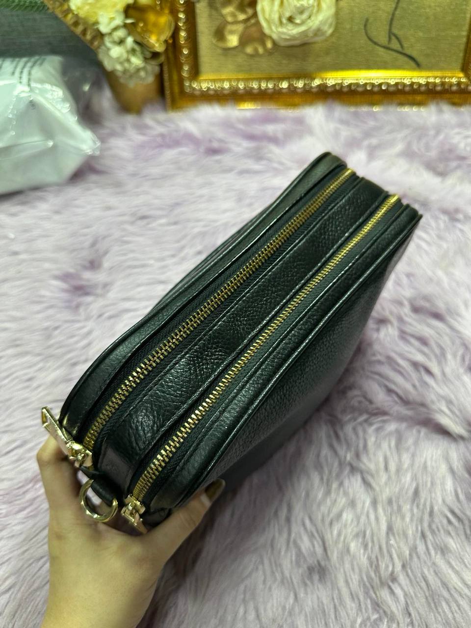 ORIG Preloved Coach Jes Crossbody Double Zip Black Bag