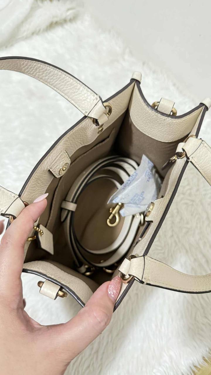 ORIG Preloved Coach Dempsey Tote Bag 22 In Signature Canvas Light Khaki