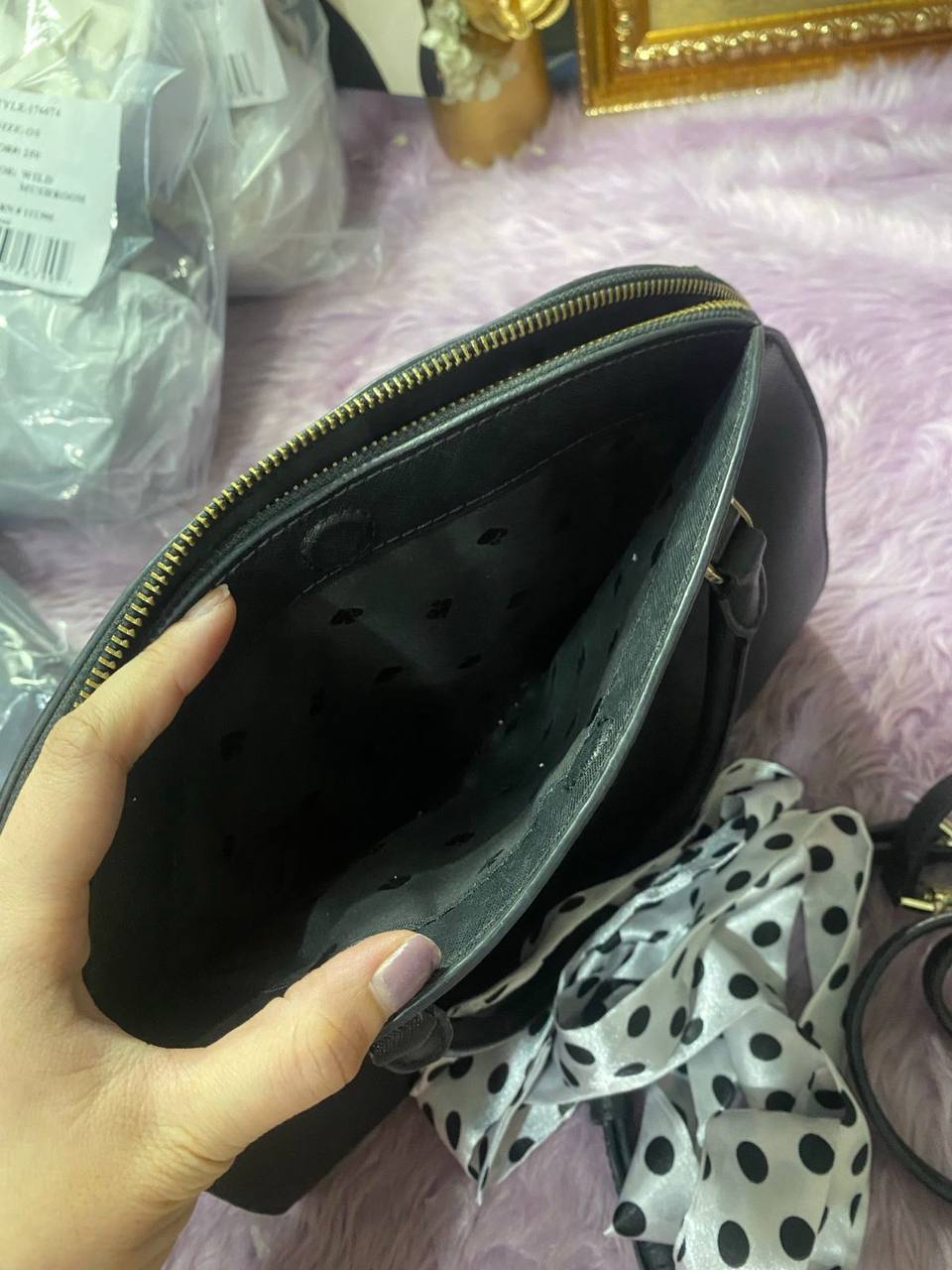 ORIG Preloved Kate Spade Reiley Medium Dome Satchel Black Bag